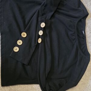 SHEIN Long Sleeve Black Top